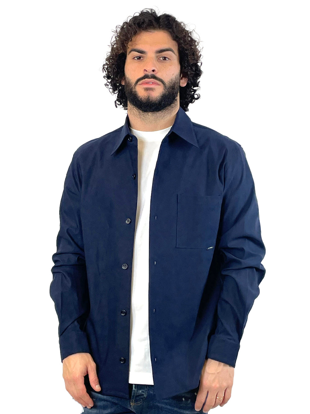 YES LONDON CAMICIA FRESCO LANA XCM7211 BLU