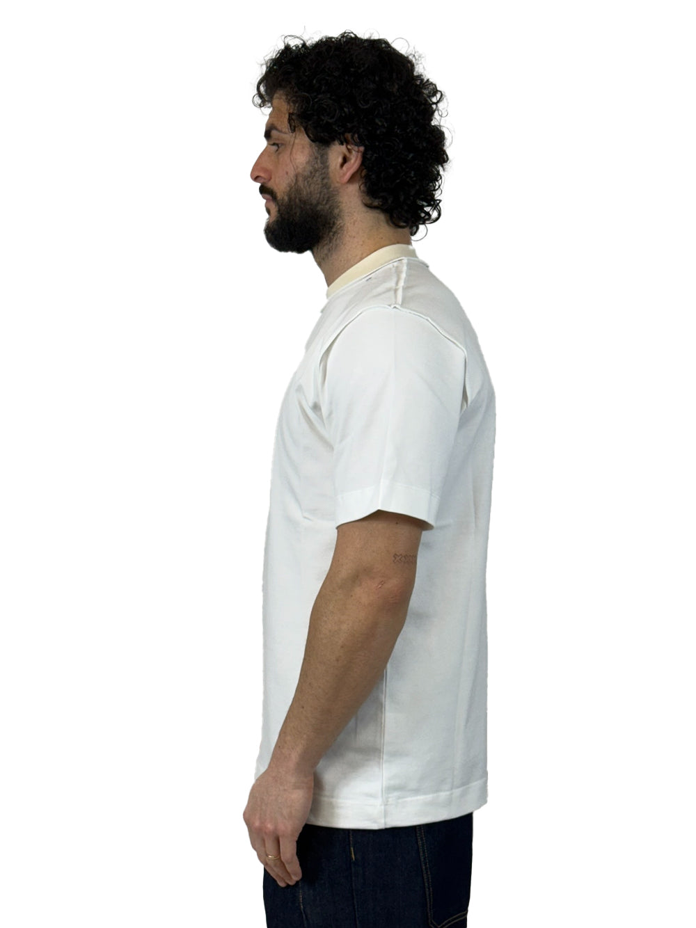 YES LONDON T SHIRT TAGLIO ROVESCIO XM4271 BIANCA