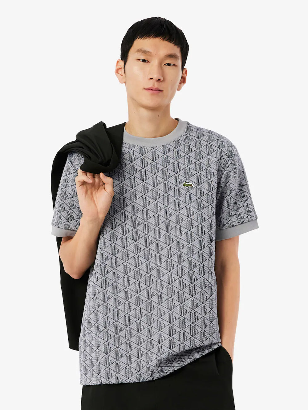 LACOSTE T SHIRT MONOGRAM TH1197 00 41 GRIGIA