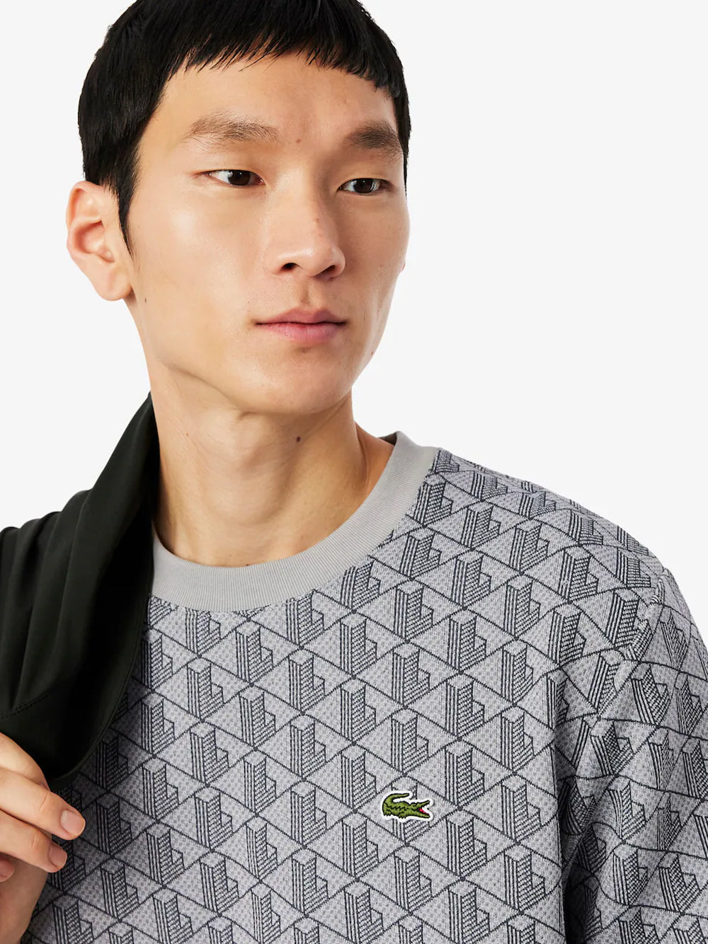 LACOSTE T SHIRT MONOGRAM TH1197 00 41 GRIGIA