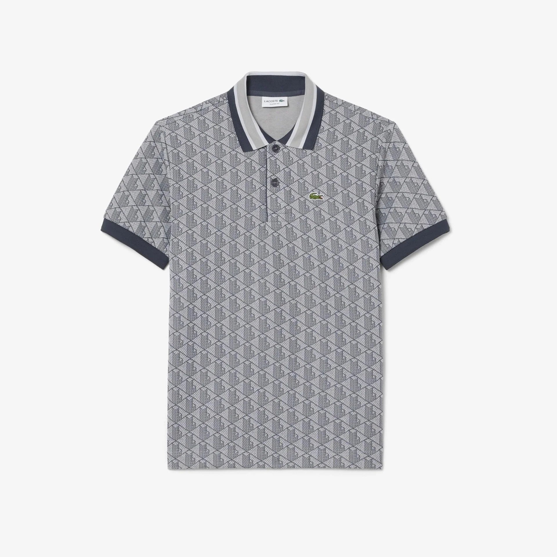 LACOSTE POLO MONOGRAM DH1417 00 41 GRIGIA