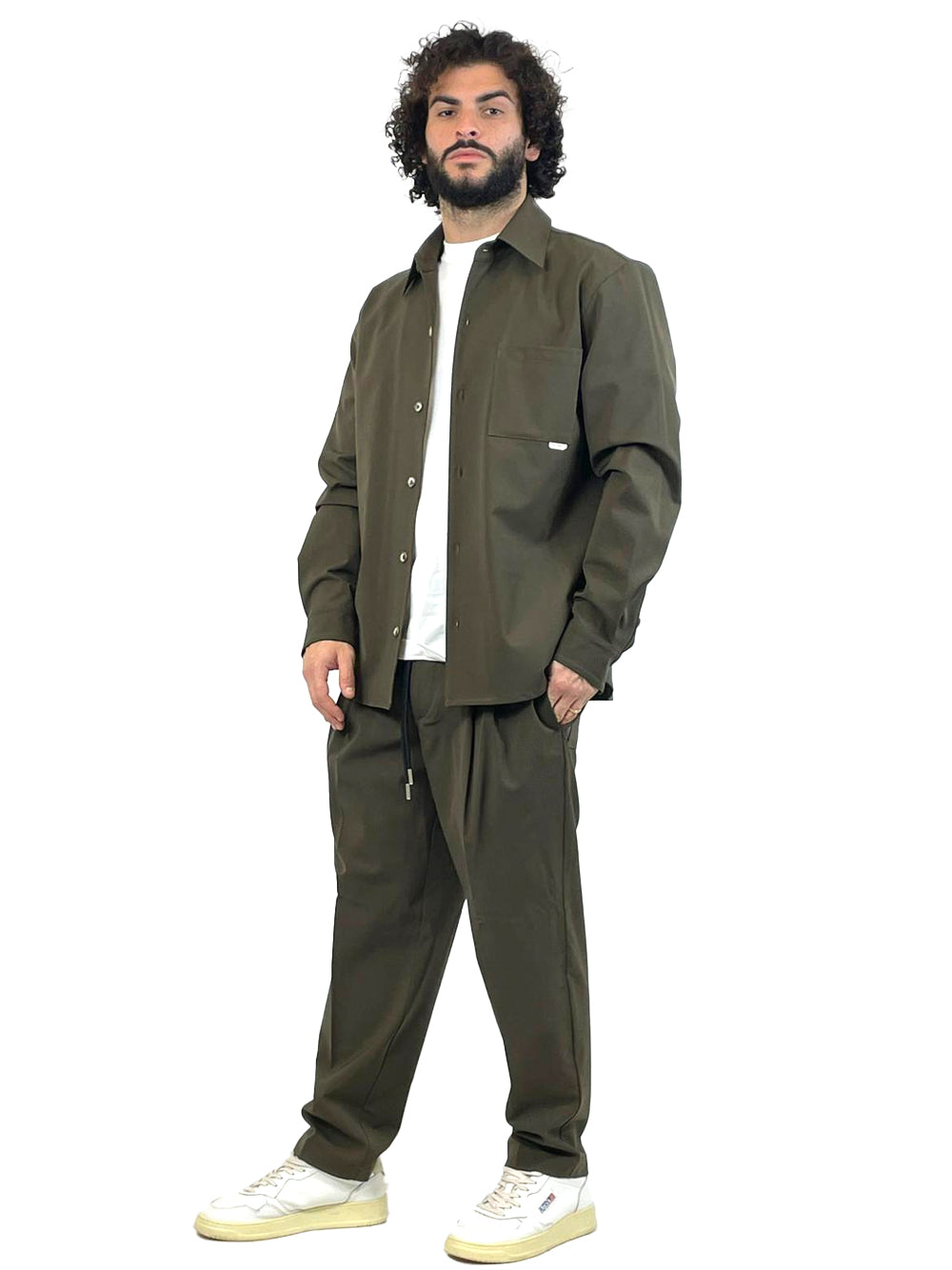 YES LONDON CAMICIA FRESCO LANA XCM7211 VERDE