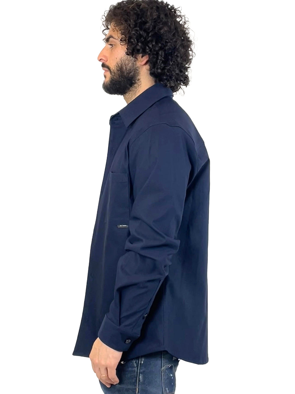 YES LONDON CAMICIA FRESCO LANA XCM7211 BLU