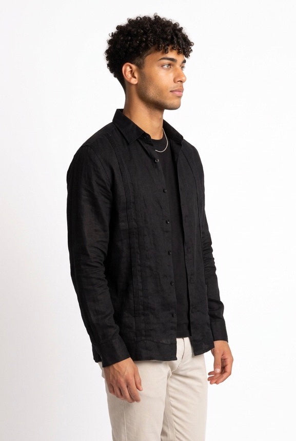 SEINSE CAMICIA DI LINO CE1081SS NERA