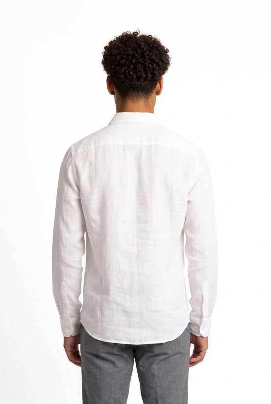 SEINSE CAMICIA DI LINO CE1081SS BIANCA