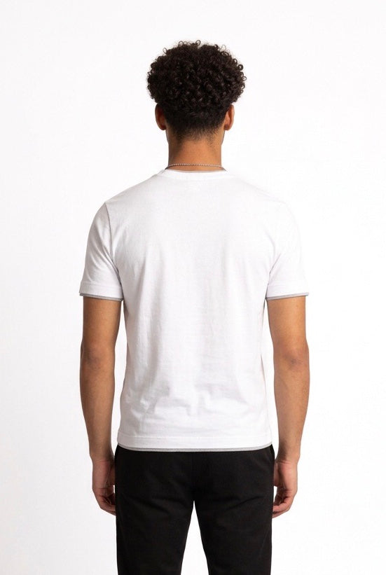 DIKTAT T-SHIRT BIANCA BORDI CONTRASTO DK87105