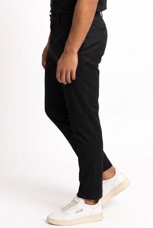 PRIME PANTALONE FRESCO LANA NERO AG2404