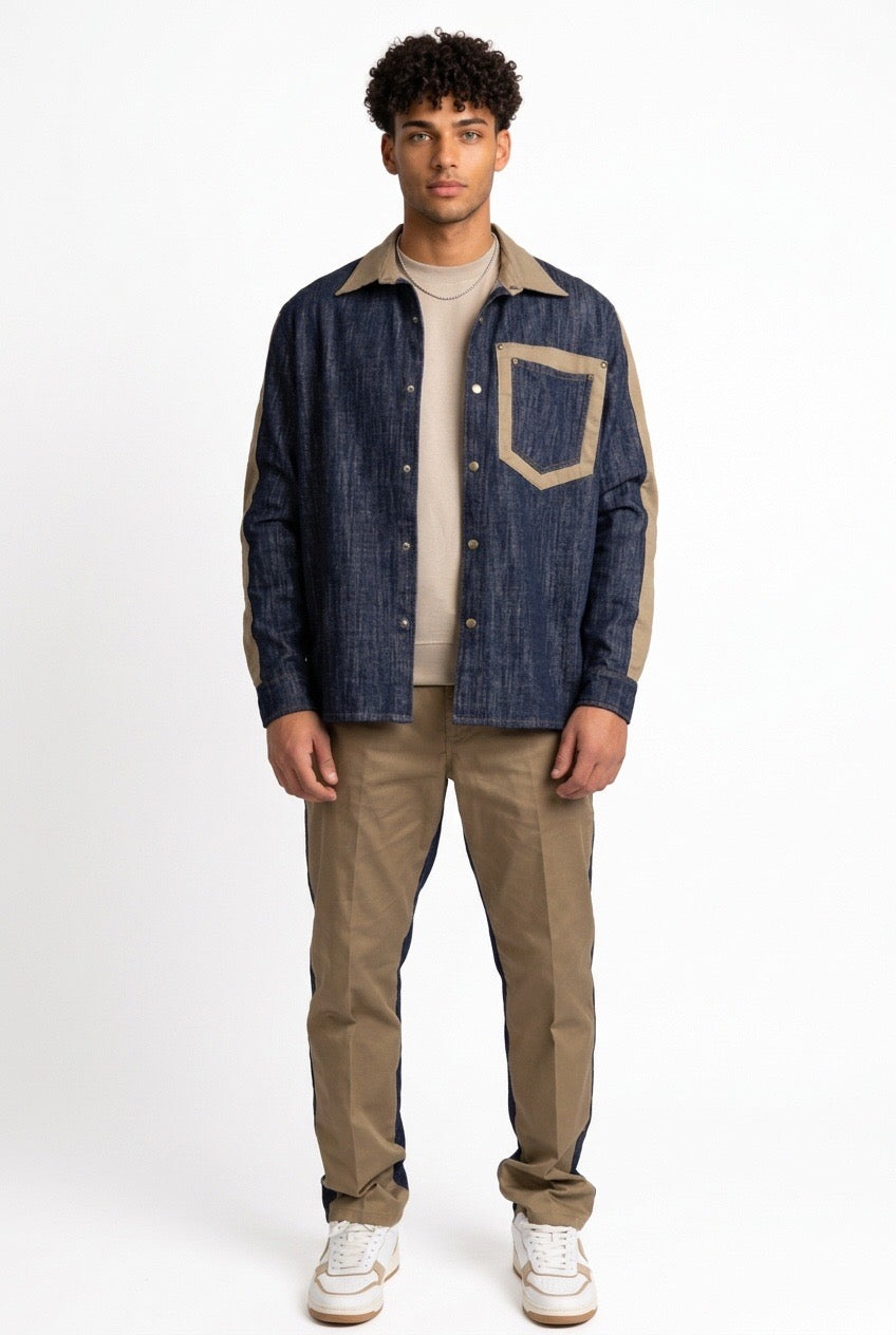 PRIME GIACCA BEIGE/DENIM AG2505