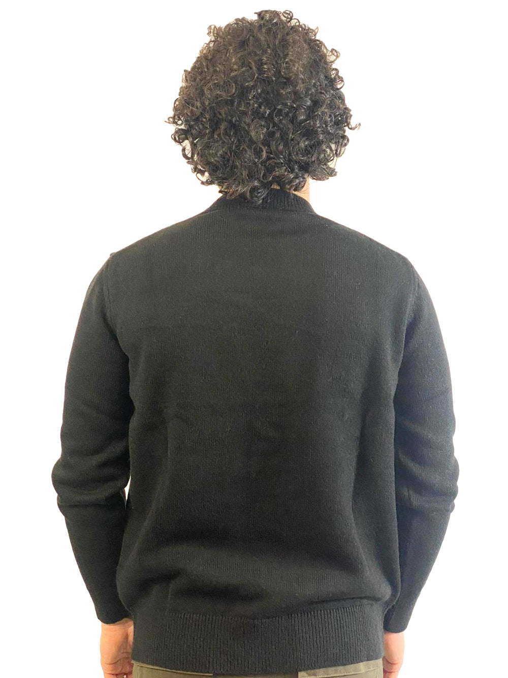 CASABLANCA EMBLEM MERINO KNIT CREW NECK MAGLIONE NERO