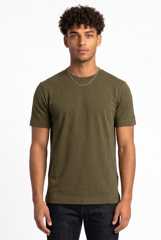 HESKIMO T SHIRT OXFORD SCRITTA BRACCIO HE1410004 MILITARE