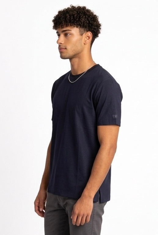 HESKIMO T SHIRT OXFORD SCRITTA BRACCIO HE1410004 BLU