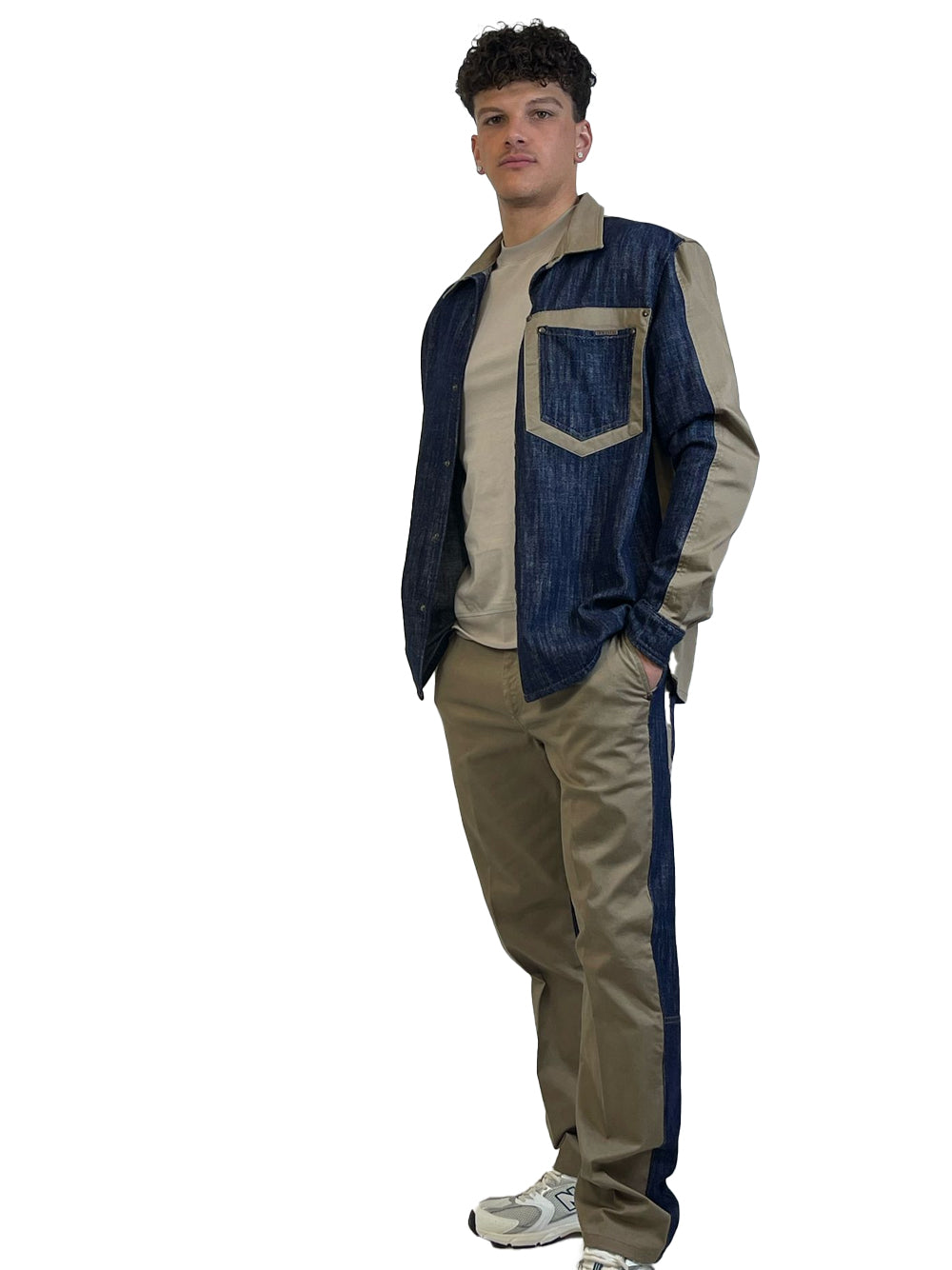 PRIME GIACCA BEIGE/DENIM AG2505