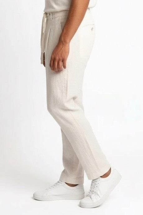 SEINSE PANTALONE LINO PSE1527SS BIANCO