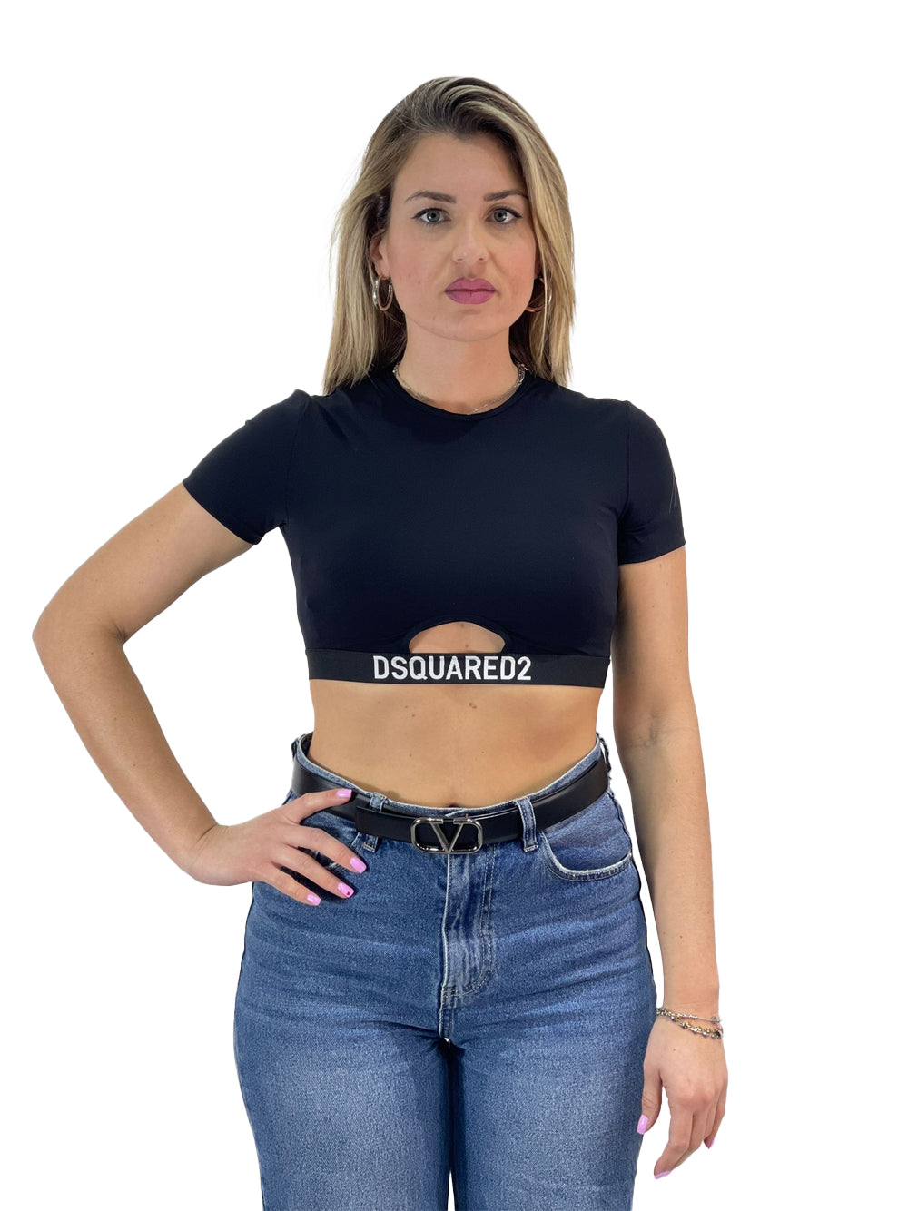 Shop Dsquared Maglia Dsquared Femminile DSQUARED SLEEVES TOP D8M264250