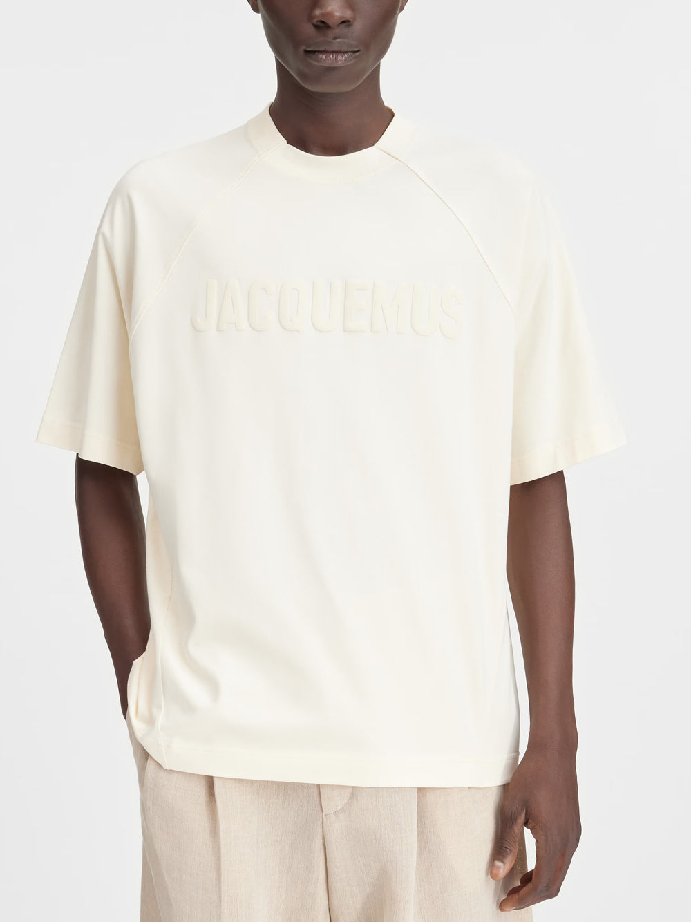 JACQUEMUS LE TSHIRT TYPO LIGHT BEIGE