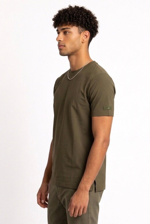HESKIMO T SHIRT OXFORD SCRITTA BRACCIO HE1410004 MILITARE