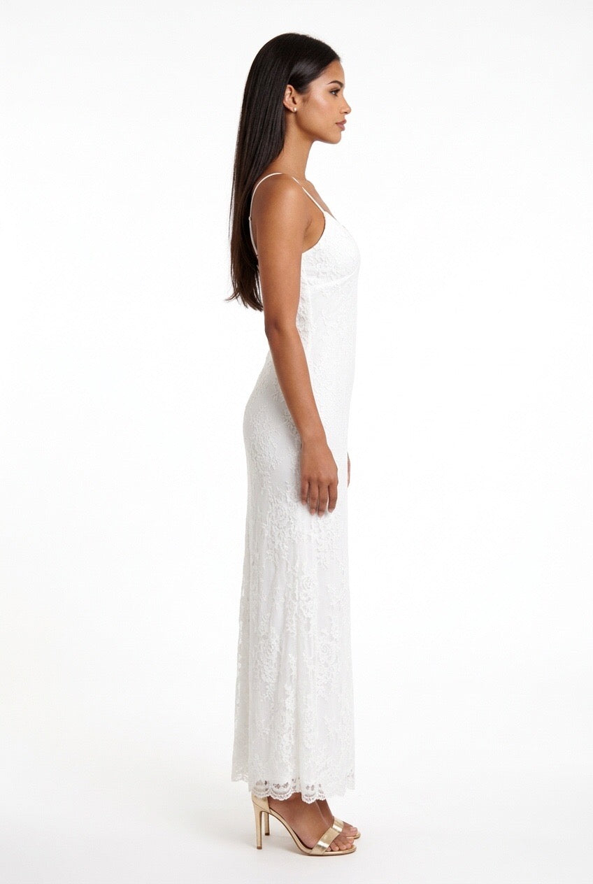 KOSTUMN ABITO IN PIZZO KE26129 BIANCO