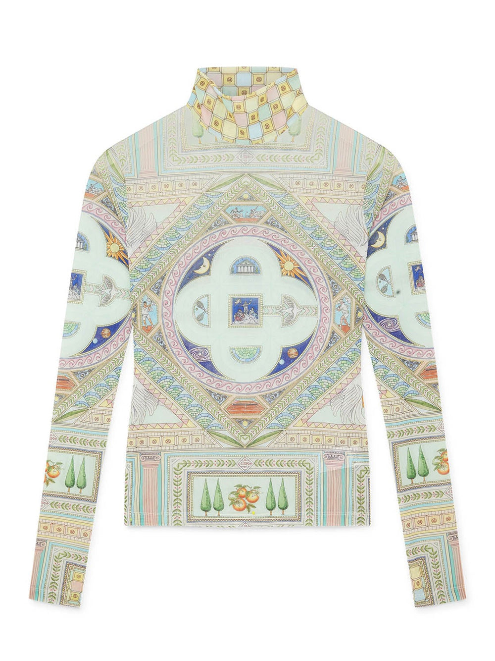 CASABLANCA LE LABIRYNTHE PRINTED MESH TOP