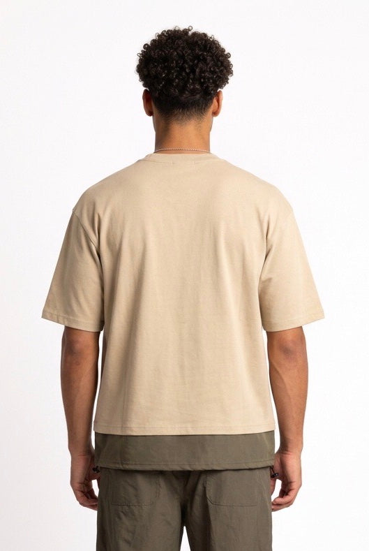 DARK LABEL T SHIRT DRKM839 BEIGE/PIOMBO