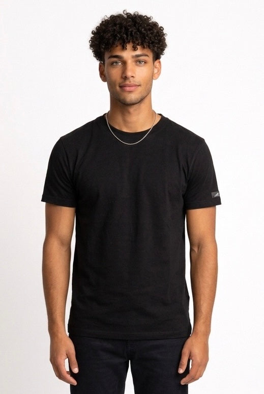 HESKIMO T SHIRT OXFORD SCRITTA BRACCIO HE1410004 NERA