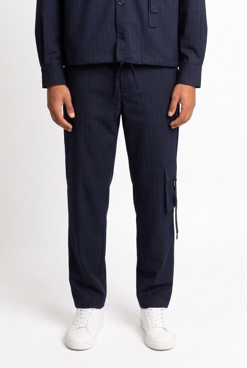 DARK LABEL PANTALONE GESSATO DRKP164 BLU