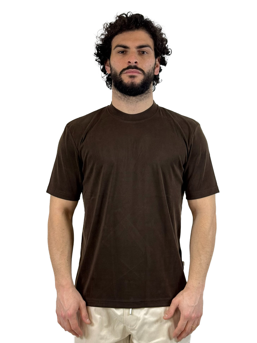 YES LONDON T SHIRT VISCOSA XM4264 MORO