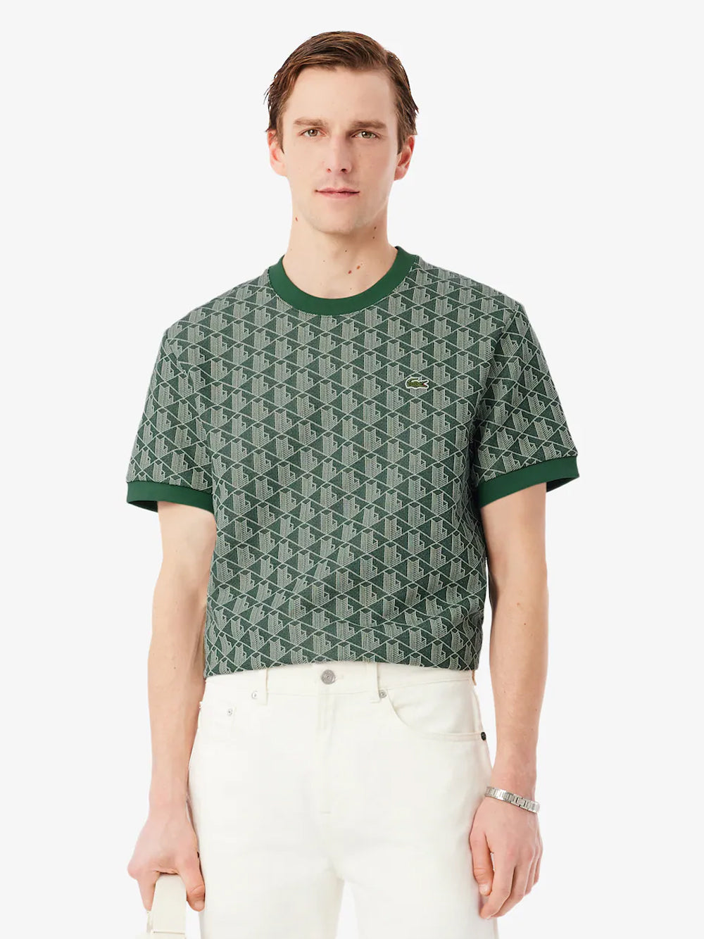 LACOSTE T SHIRT MONOGRAM TH1197 00 D1R VERDE