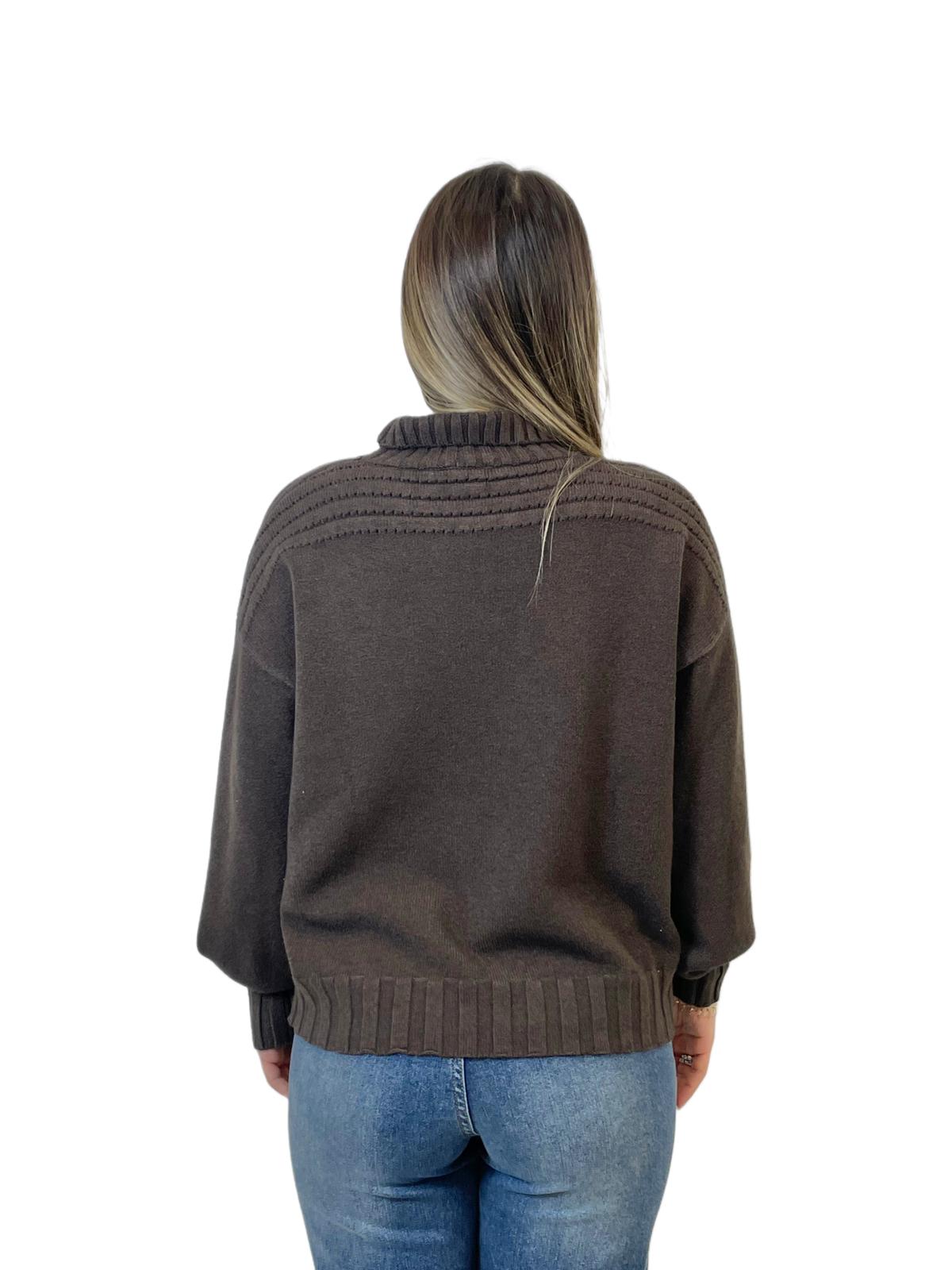 ACCADEMIA 20 PULLOVER SIMPLE MARRONE