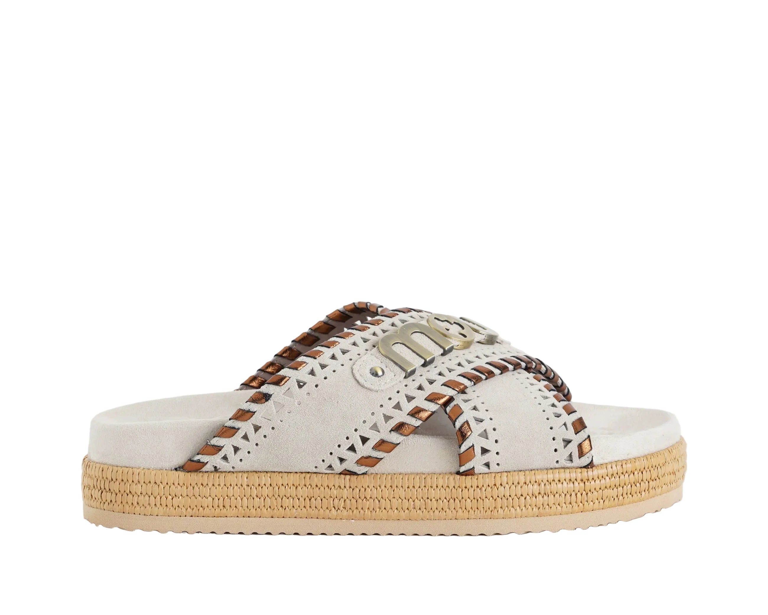 MOU CIABATTA SW451013A CRISS CROSS SANDAL MET STITCH CHLK