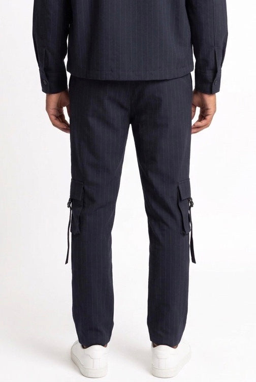 DARK LABEL PANTALONE GESSATO DRKP164 BLU