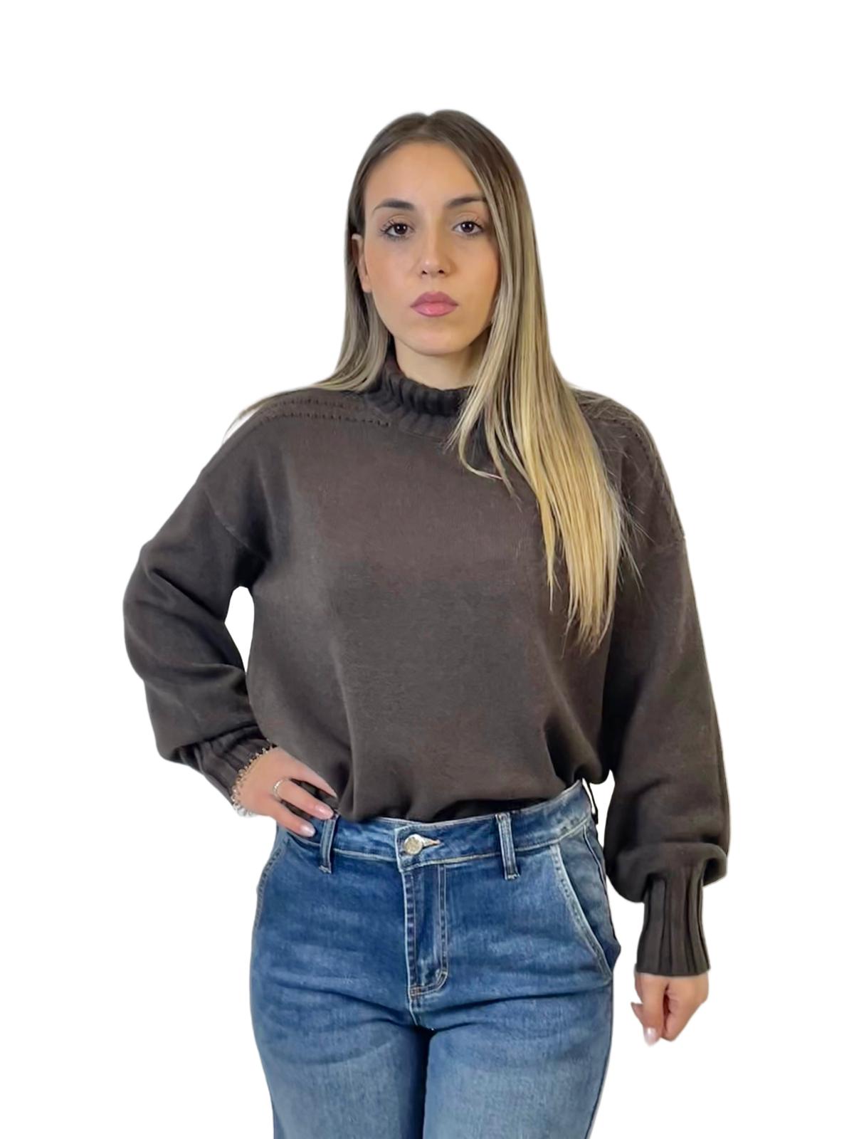 ACCADEMIA 20 PULLOVER SIMPLE MARRONE