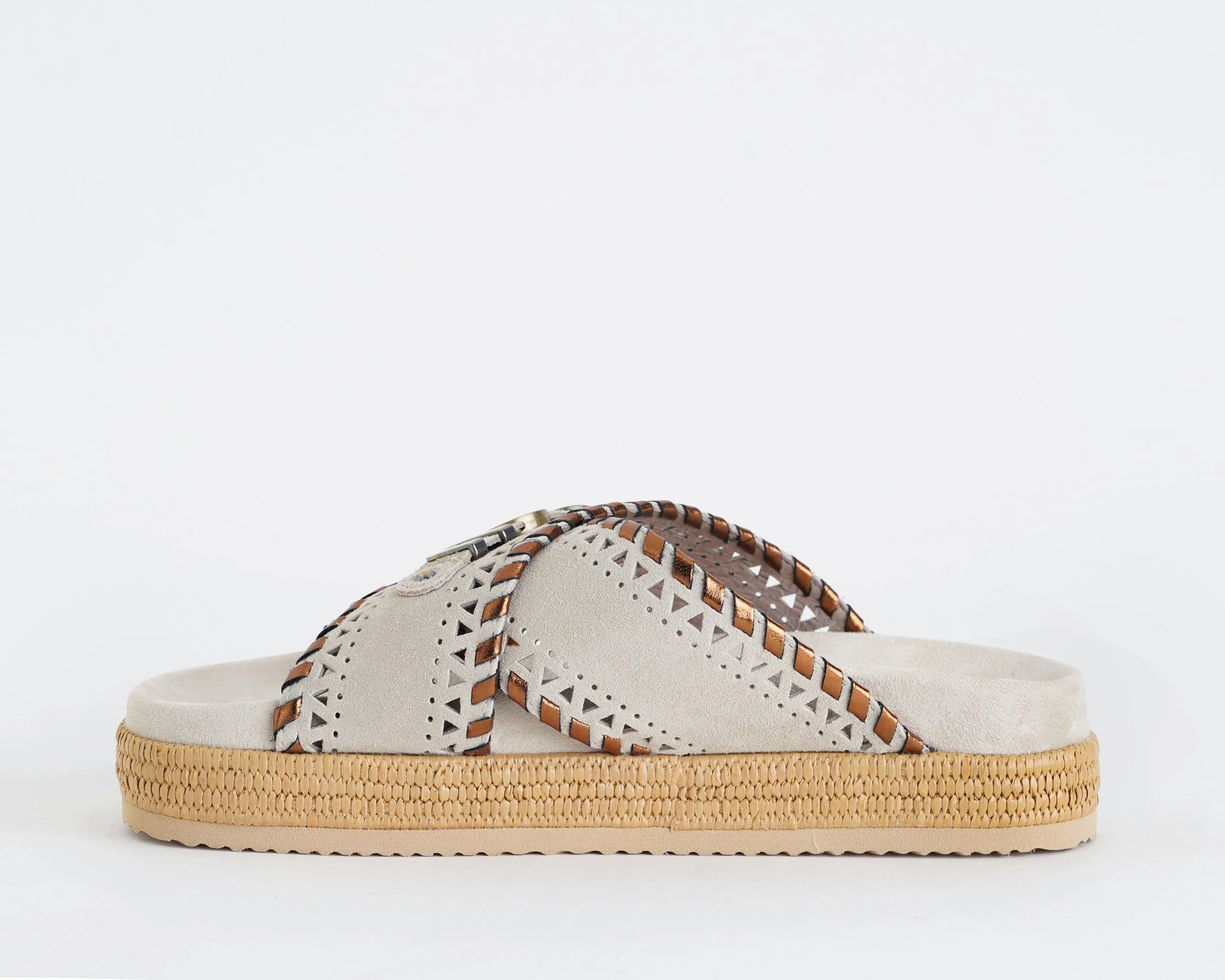 MOU CIABATTA SW451013A CRISS CROSS SANDAL MET STITCH CHLK