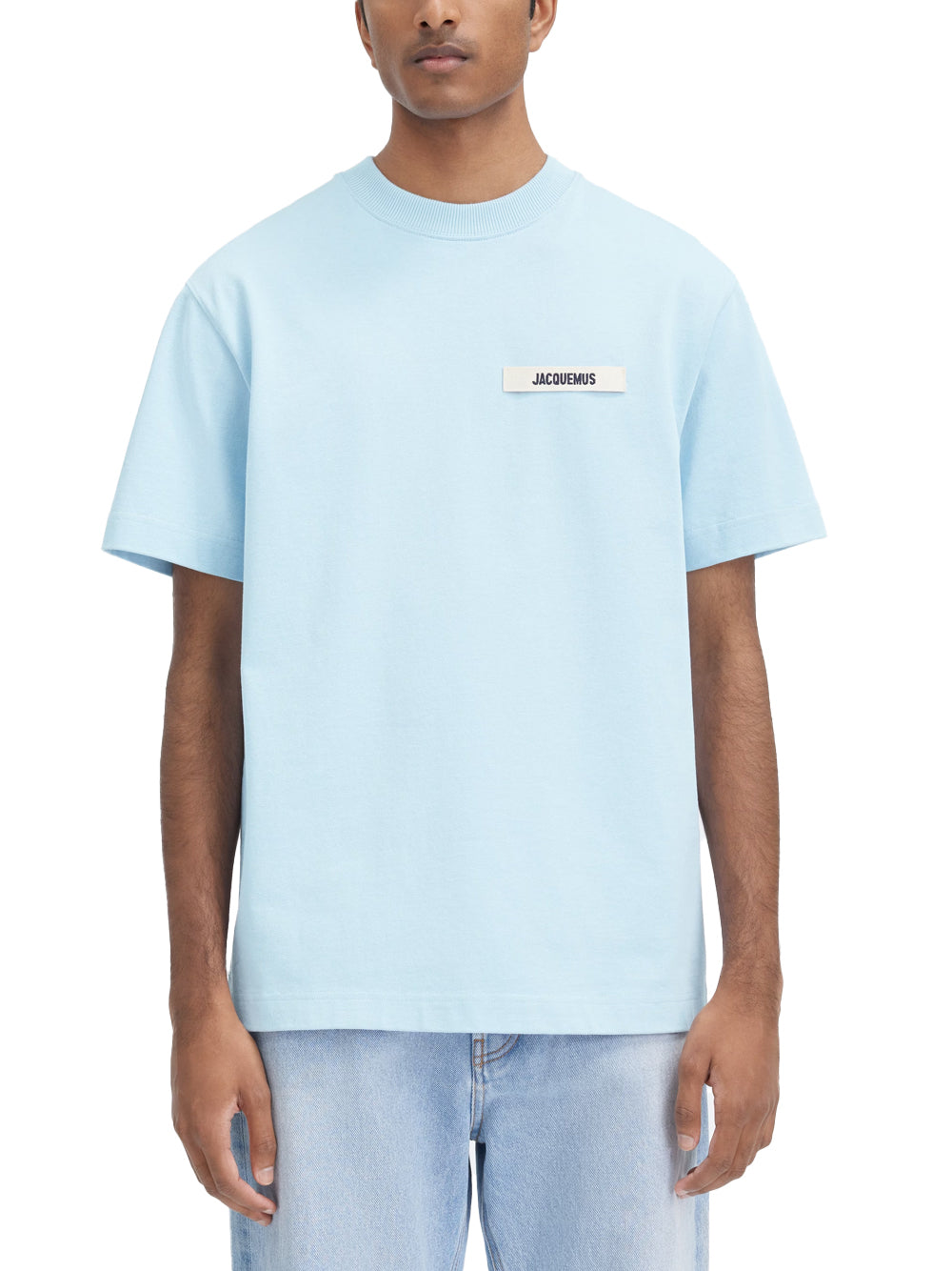 JACQUEMUS LE TSHIRT GROS GRAIN LIGHT BLUE
