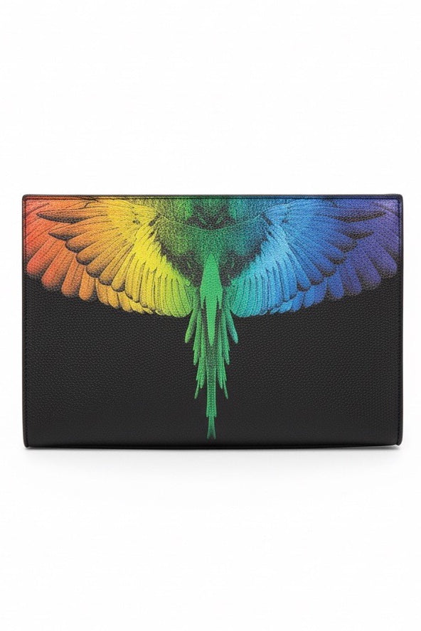 COUNTY OF MILAN BY MARCELO BURLON POCHETTE COMAS260347 BLACK/RAINBOW WINGS