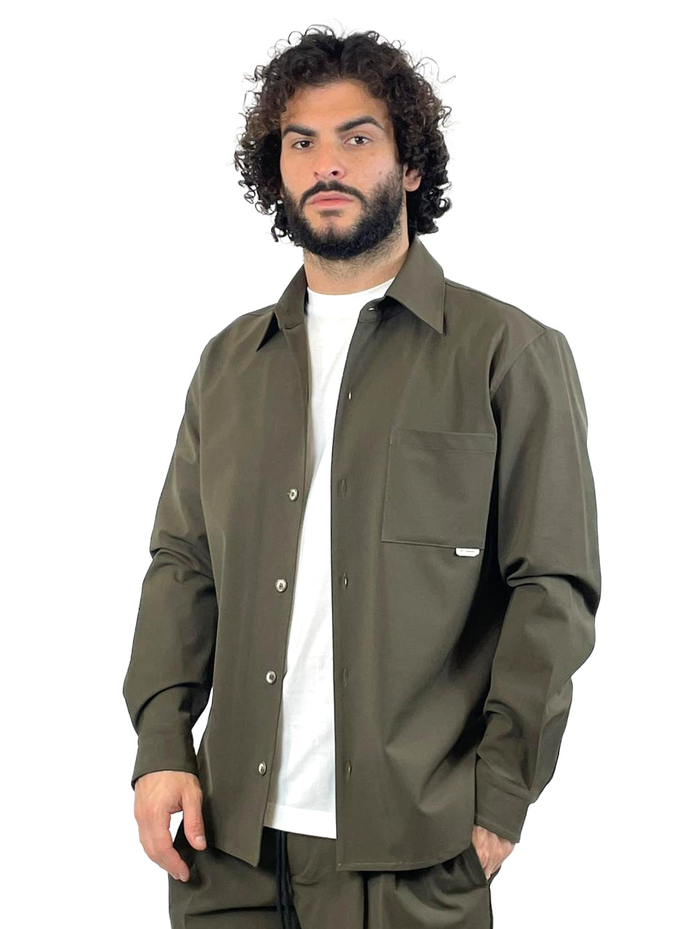 YES LONDON CAMICIA FRESCO LANA XCM7211 VERDE