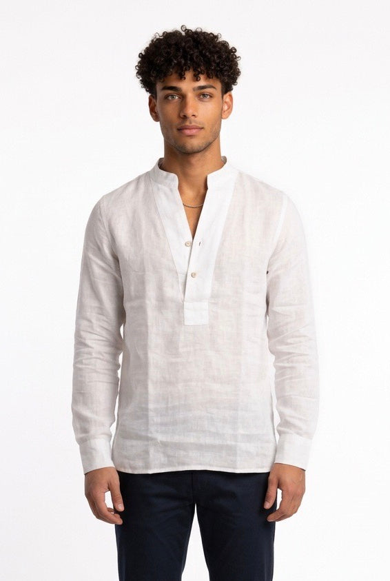 SEINSE CAMICIA DI LINO CE1124SS BIANCA