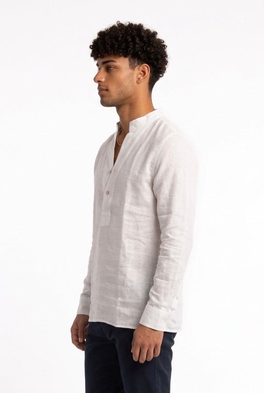 SEINSE CAMICIA DI LINO CE1124SS BIANCA