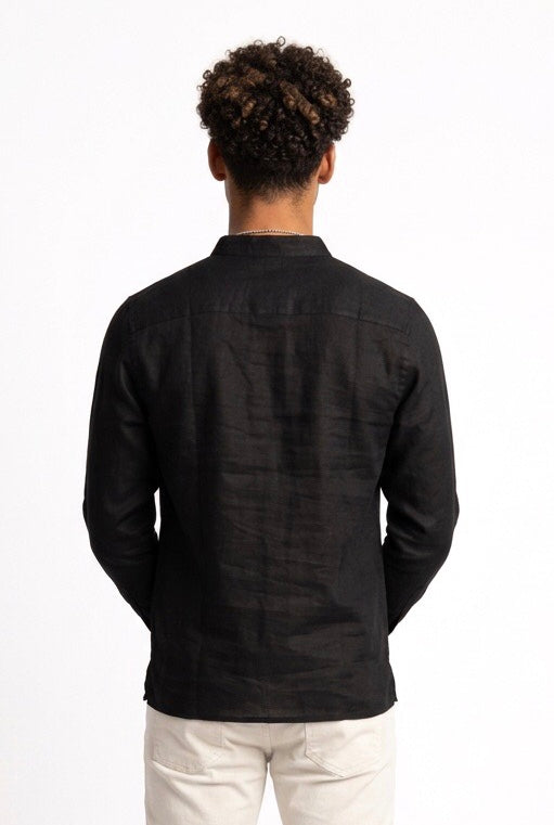 SEINSE CAMICIA DI LINO CE1124SS NERA