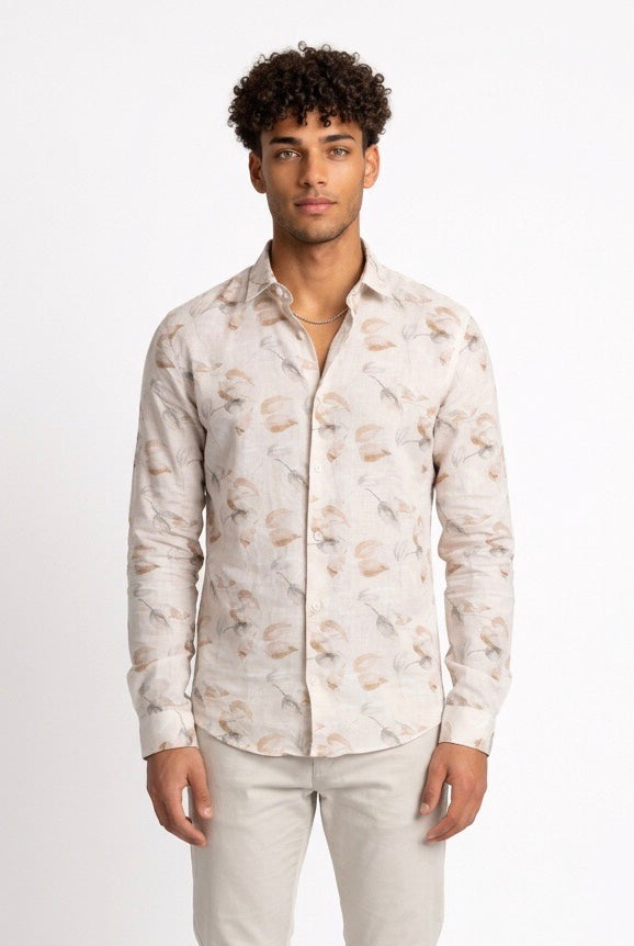 SEINSE CAMICIA DI LINO CE1106SS BEIGE