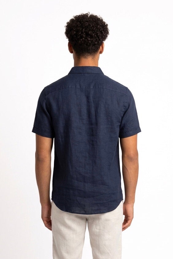 SEINSE CAMICIA DI LINO CE1083SS BLU