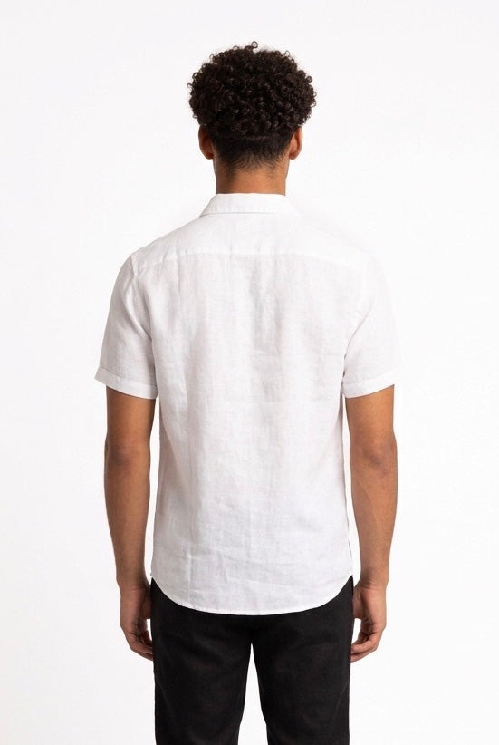 SEINSE CAMICIA DI LINO CE1083SS BIANCA