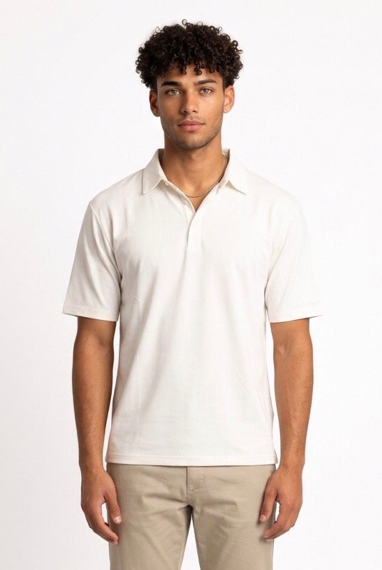 HESKIMO POLO NO IRON SILK HE1410010 BIANCA