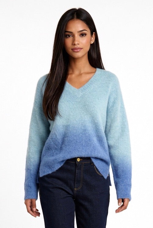 AKEP MAGLIA SCOLLO V EFFETTO SFUMATO MGKDD11044