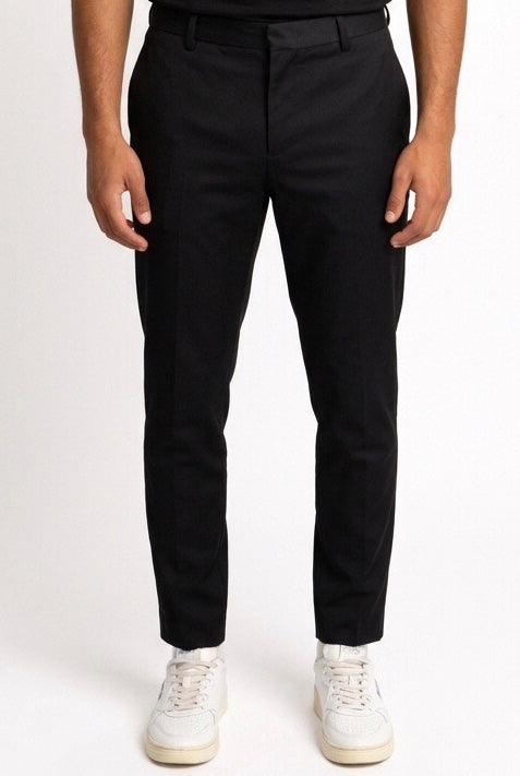 PRIME PANTALONE FRESCO LANA NERO AG2404