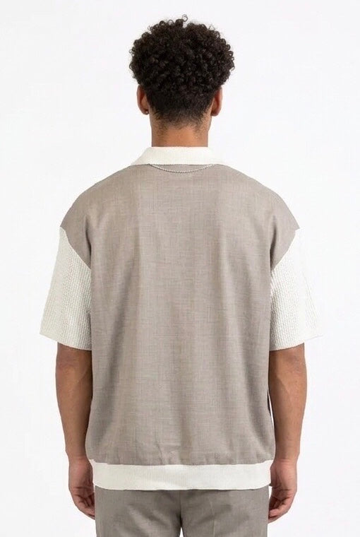 DARK LABEL POLO IN LANA DRKM852 BEIGE
