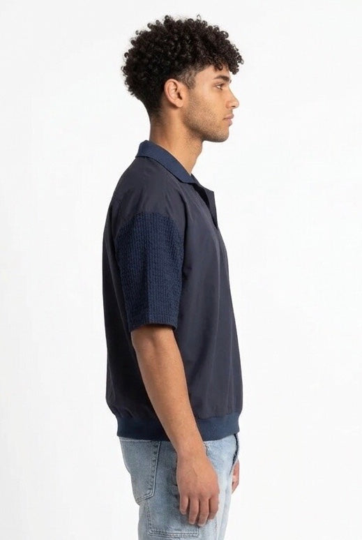 DARK LABEL POLO IN LANA DRKM852 BLU NAVY