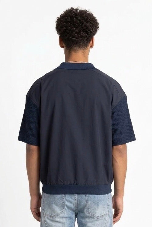 DARK LABEL POLO IN LANA DRKM852 BLU NAVY