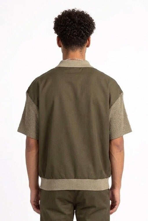 DARK LABEL POLO IN LANA DRKM852 MILITATE