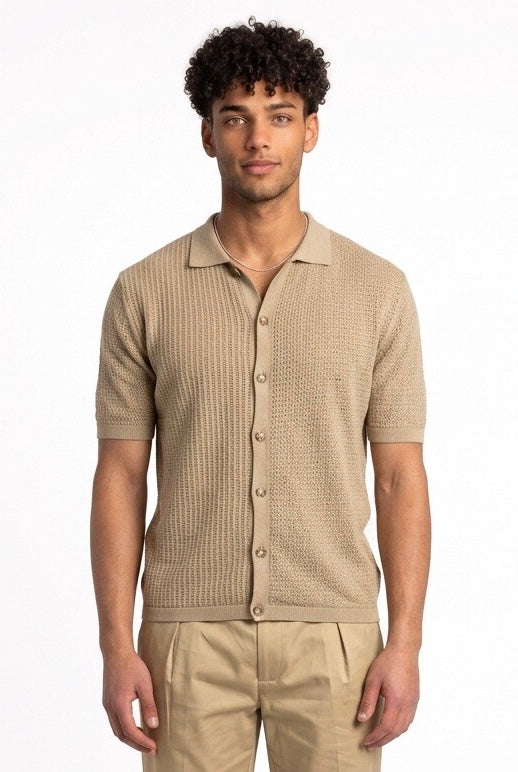 PRIME POLO TRAFORATA GE174 BEIGE
