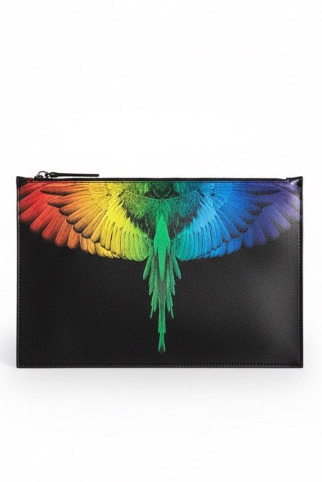 COUNTY OF MILAN BY MARCELO BURLON POCHETTE COMAS260333 BLACK/RAINBOW WINGS